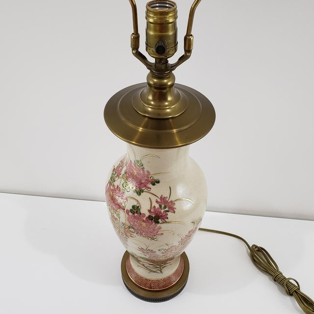 Antique Asian Kutani Chrysanthemum Porcelain Lamp Chairish