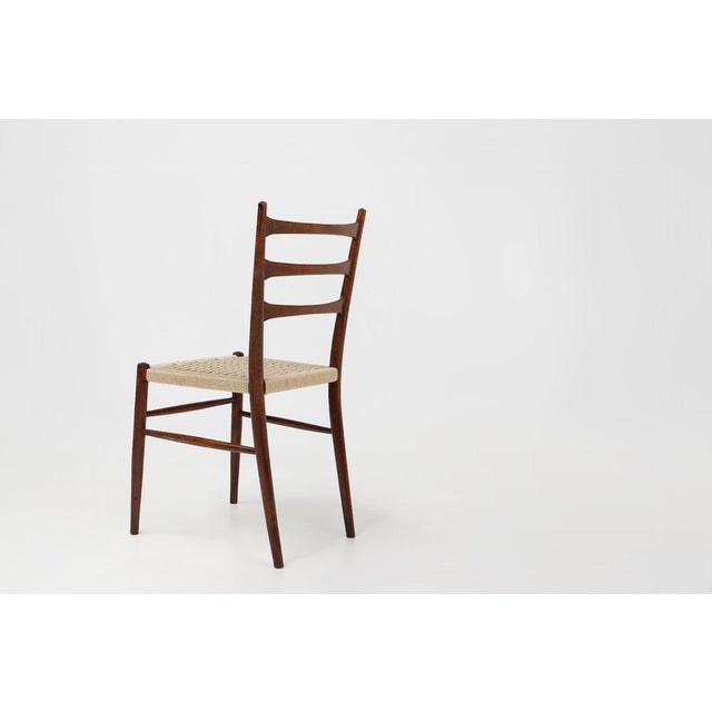 Wood Vintage Belgian Teak Dining Chairs with Braided Rope Seat, 1960s, Set of 2 For Sale - Image 7 of 15