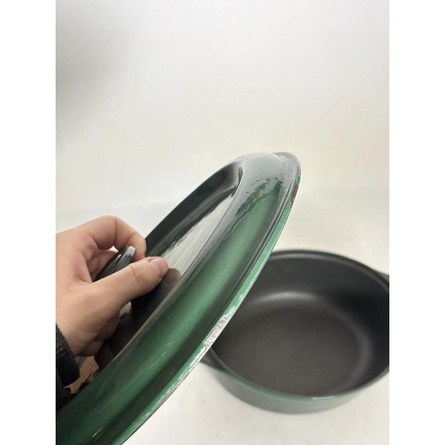 Gold Green Cast Iron Casserole Dish, France, 1970s For Sale - Image 8 of 13