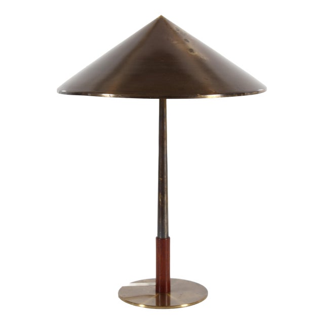 Vintage Danish Desk Lamp in Brass with Patina by Jo Hammerborg for Fog & Mørup, 1950s For Sale