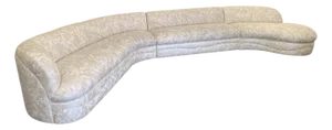 1980s 4 Piece Postmodern Cloud Sectional in Painted Silk