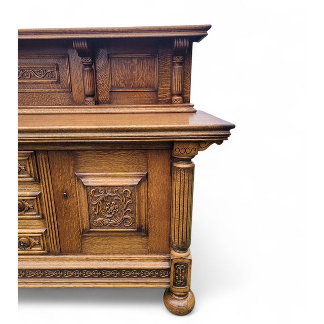 Brown Large Vintage French Buffet in Walnut, 1940s For Sale - Image 8 of 18