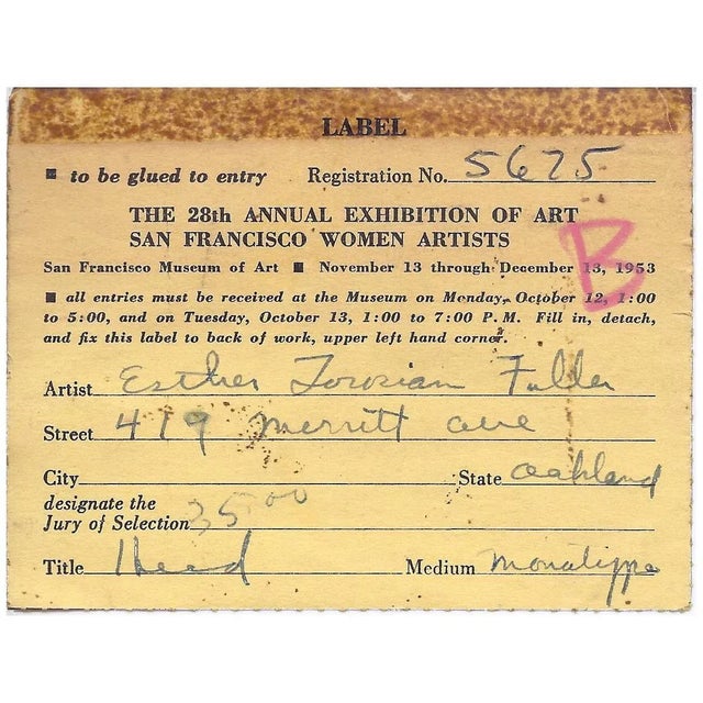 'Standing Nude' by Esther Fuller, Post-Impressionist Woman Artist, Circa 1953 For Sale - Image 10 of 11