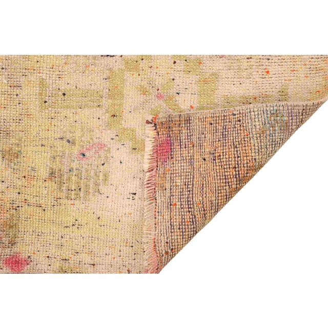 Mid-Century Modern Vintage Washed Out Mini Rug For Sale - Image 3 of 3