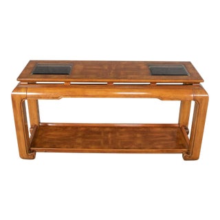Vintage Asian Style Sofa Console Table Ming Chow Leg Style Attributed to Schnadig Intl. Furniture For Sale