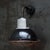 Vintage Industrial French Black Enamel Factory Wall Light For Sale - Image 4 of 11