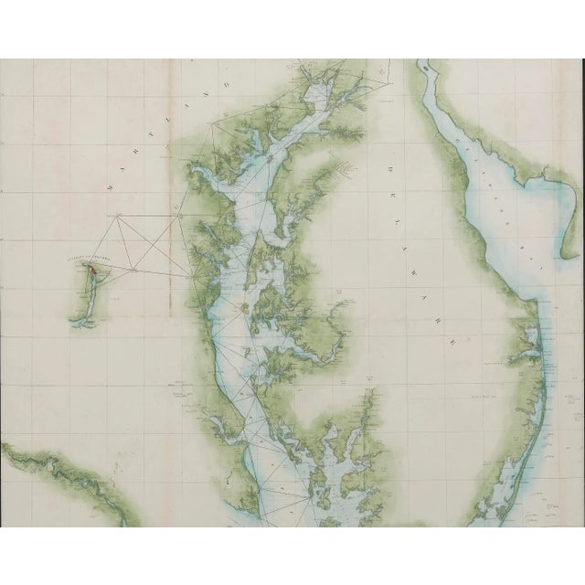 1856 u.s. Coast Survey Map of Chesapeake Bay and Delaware Bay. Published Under the Supervision of A. D. Bache. For Sale - Image 4 of 10
