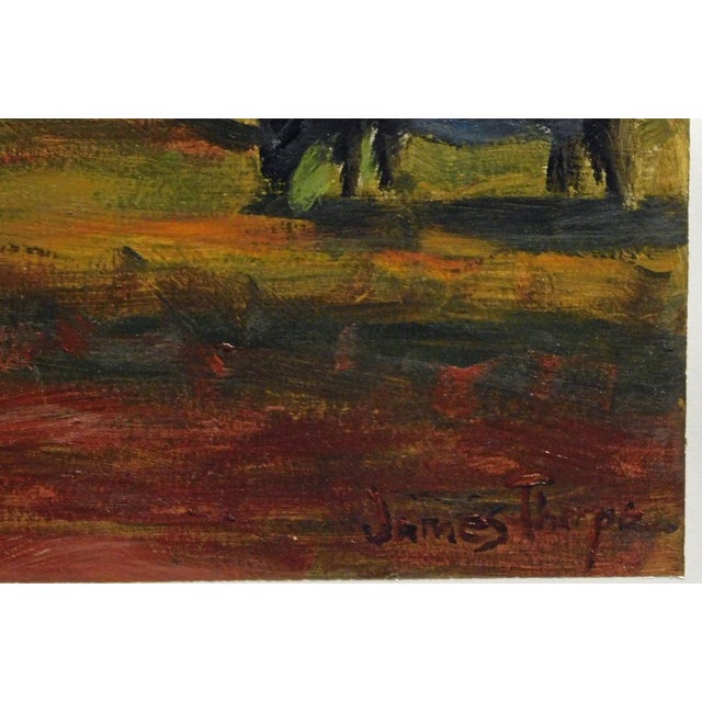 Impressionist James Thorpe Cows Come Home Hand Signed Acrylic Landscape For Sale - Image 3 of 5
