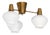 Ceiling Lamp in Brass and Opaline Glass attributed to Hans Bergström, 1940s For Sale