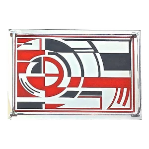 Vintage Art Deco Jazz Motif Eglomisé Mirror Tray