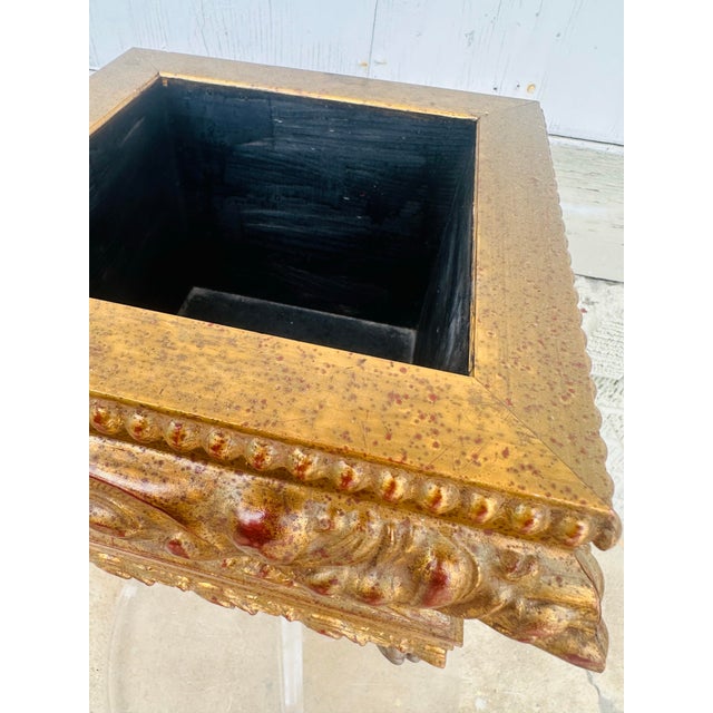 Vintage Italian Giltgood Planter For Sale - Image 4 of 8
