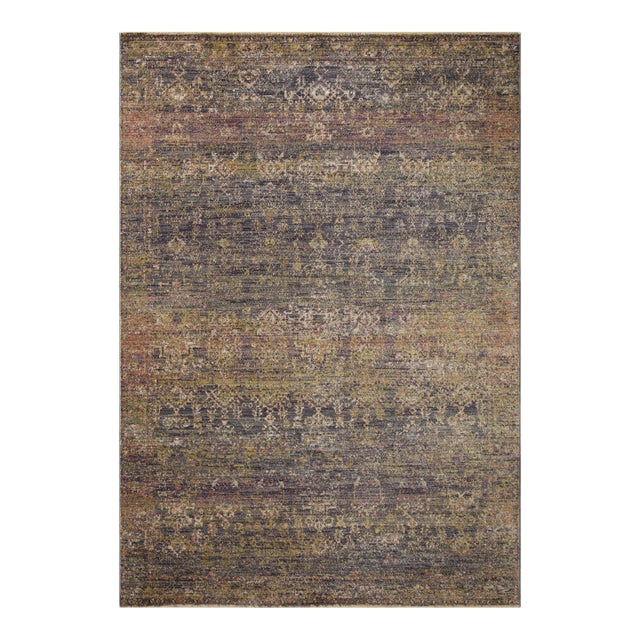 Jean Stoffer x Loloi Bradbury Ink / Multi 6'-3" x 9' Area Rug For Sale