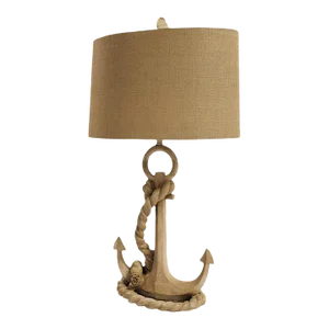 Coastal Robe & Anchor Lamp With Burlap Shade