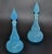 1970s Barbini Murano Faceted Light Blue Art Glass Vessel, Decanter & Stopper - Pair For Sale - Image 5 of 13