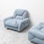 1950s Armchairs in Blue Fabric and Wooden Legs, 1950s, Set of 2 For Sale - Image 5 of 12