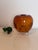 1970s Vintage Amber Crackle Glass Apple Fruit Fly Trap / Autumn Art Glass For Sale - Image 5 of 7