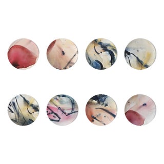 Limited Edition Set of 8 "Riding the Current" Fine Bone China Plates by Fanyu Lin For Sale