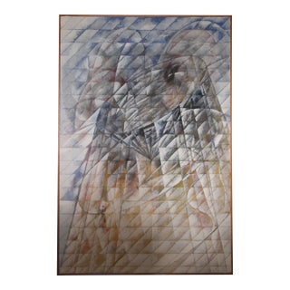 1985 Original Abstract Expressionist Shichiro Enjoji Abstract Expressionist Acrylic Painting on Canvas, Framed For Sale