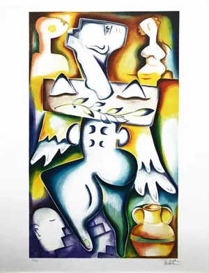 Here on Planet Earth, Alexandra Nechita Lithograph on Paper
