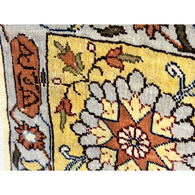 Pasargad DC Fine Hand Knotted Turkish Pure Silk Hereke Rug For Sale - Image 11 of 14