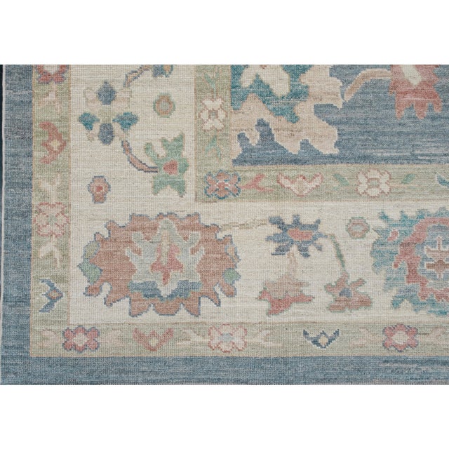 Turkish Turkish Oushak Rug 10'1" x 14' For Sale - Image 3 of 6