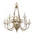 Extra Large 13 Light Chandelier | Brass & Frosted Glass For Sale