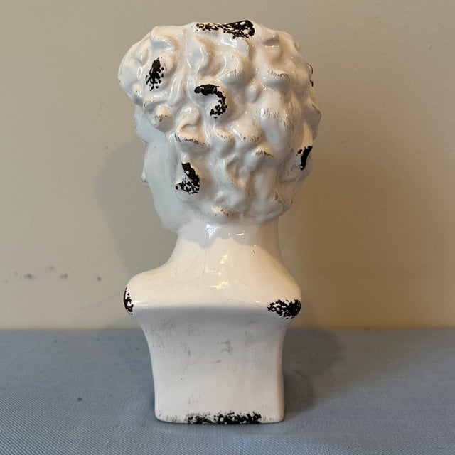 Mid 20th Century Ceramic Statue of David Bust Planter For Sale In Nashville - Image 6 of 10