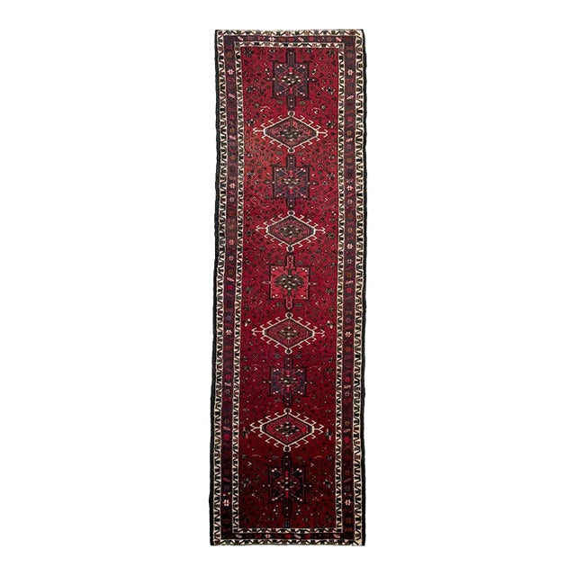 Vintage Karaja with Variations of Red Rug 2.6 x 9.3 For Sale
