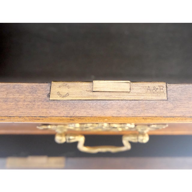 Wood Fine 7 Drawers Burl Wood Banded Top Bracket Feet English Chest of Drawers MINT For Sale - Image 7 of 15