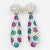 Richard Kerr Richard Kerr Floral Jeweled Clip Earrings in Turquoise and Fuchsia Crystal For Sale - Image 4 of 8