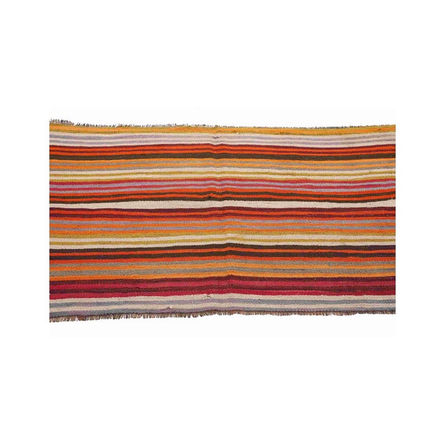 Small Vintage Striped Kilim Rug - 3`3" X 5`11" For Sale In Los Angeles - Image 6 of 6