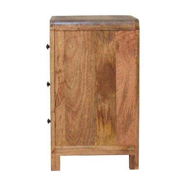Brown Solid Mango Wood 3-Drawer Bedside Table For Sale - Image 8 of 8