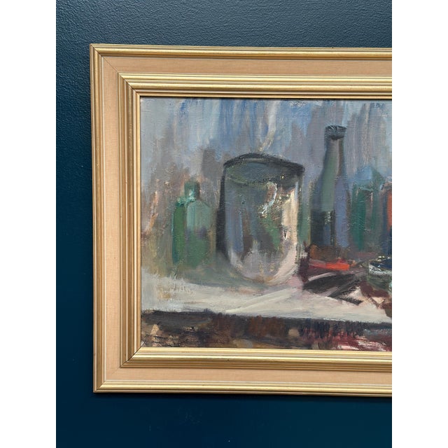 Jerzy Luczak, Hat and Bottles, 1960s, Oil on Canvas, Framed For Sale - Image 11 of 18