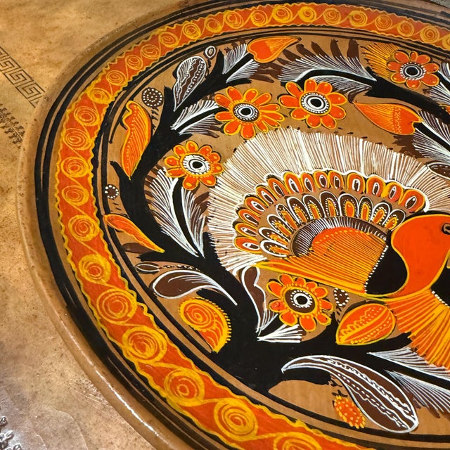 Folk Art Charger Decorative Terracotta Plate From Tonalá Mexico For Sale In San Diego - Image 6 of 18
