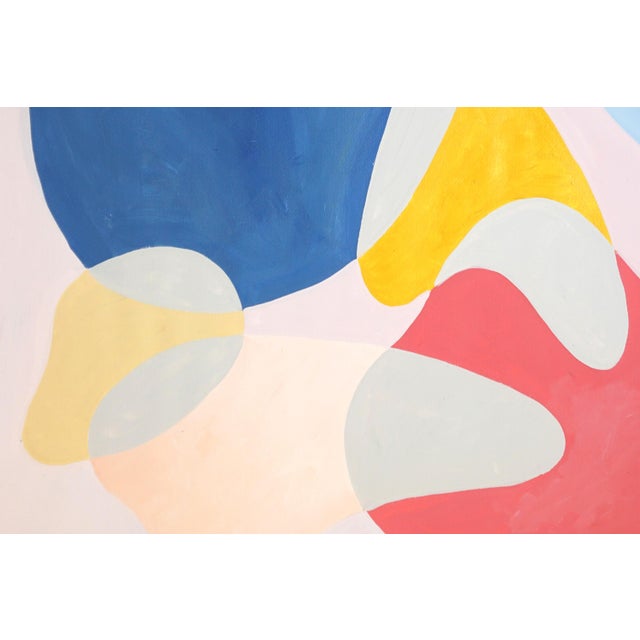 2026, Mid-Century Modern Style, Abstract Painting Triptych in Pastel Tones, Floating Shapes, Acrylic on Watercolor Paper by Ryan Rivadeneyra For Sale - Image 9 of 11