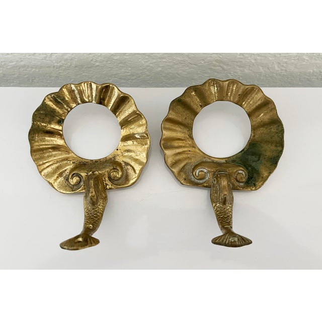 Metal Vintage Koi Fish Wall Mount Brass Soap Holders, Pair For Sale - Image 7 of 11
