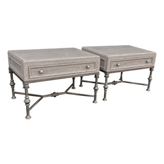 Kreiss Wood and Iron Nightstands For Sale
