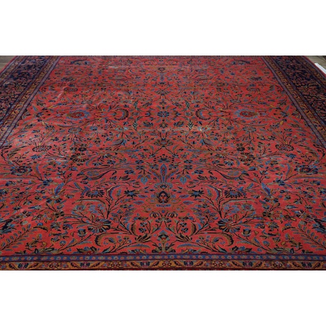 1910s Antique Kashan Rug 11'7'' x 15'3'' For Sale - Image 5 of 9