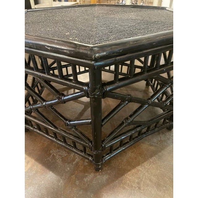 Vintage Italian Hexagonal Bamboo Low Table For Sale In Dallas - Image 6 of 7