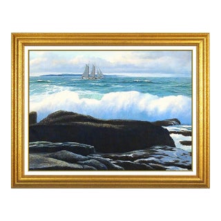 A Schooner off Shoodic, William E Baldwin For Sale