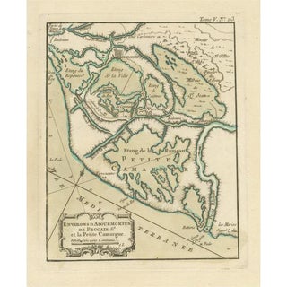 Antique Map of Aigues-Mortes and Camargue, France, 1764 For Sale
