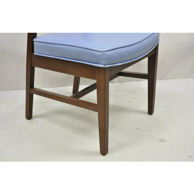 Mid 20th Century Vintage Mid Century Modern Jens Risom Style Blue Sculpted Dining Chair -Set of 6 For Sale In Philadelphia - Image 6 of 11