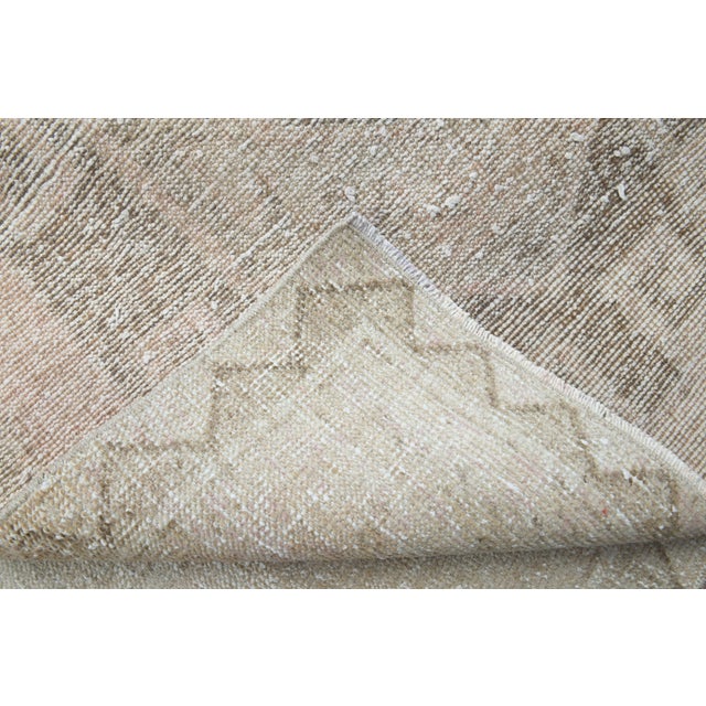 1970s Vintage Handmade Wool Cotton Beige Runner Rug For Sale - Image 11 of 11