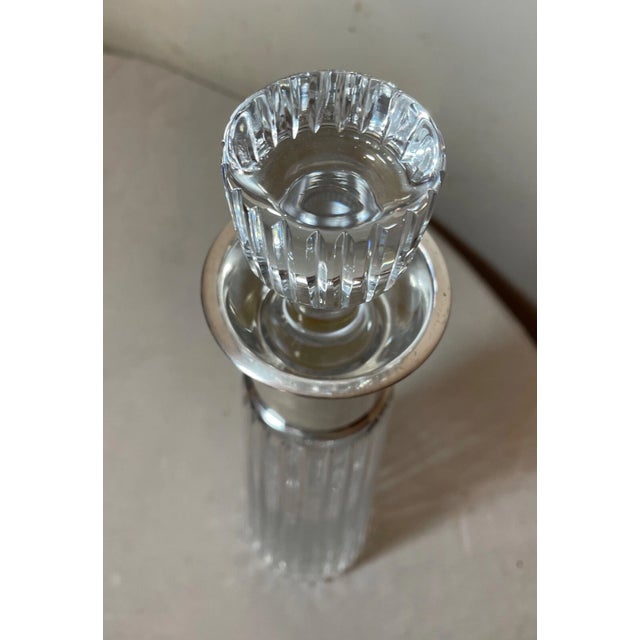 Metal Tall Vintage Mid Century Modern Sterling Silver Crystal Glass Atlantis Decanter For Sale - Image 7 of 10