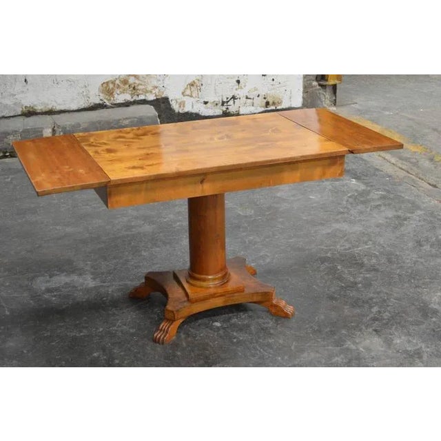 Wood Swedish Karl Johan (Biedermeier), Drop-Leaf Center Table For Sale - Image 7 of 9
