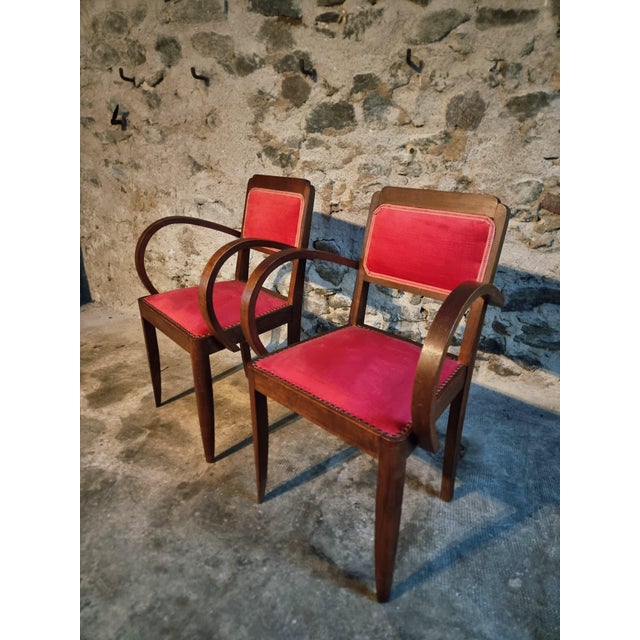 French Art Deco Beech Armchairs, 1930s, Set of 2 For Sale - Image 6 of 17