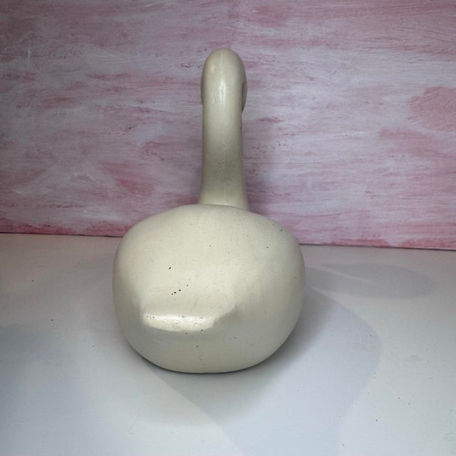 Sculpture Materials Beautiful Vintage Swan Decoy Glass Eyes Country Folk Art Decor 8”x10” For Sale - Image 7 of 7