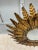 Gold Vintage Spanish Gilt Metal Sunburst Ceiling Fixture For Sale - Image 8 of 12