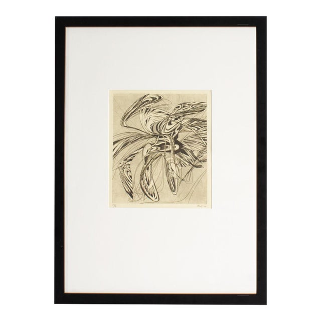 1944 Abstract Etching by Daniel Philip Platt For Sale