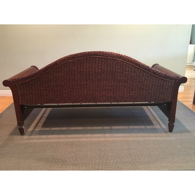 Wood & Rattan Sleigh Daybed Chairish